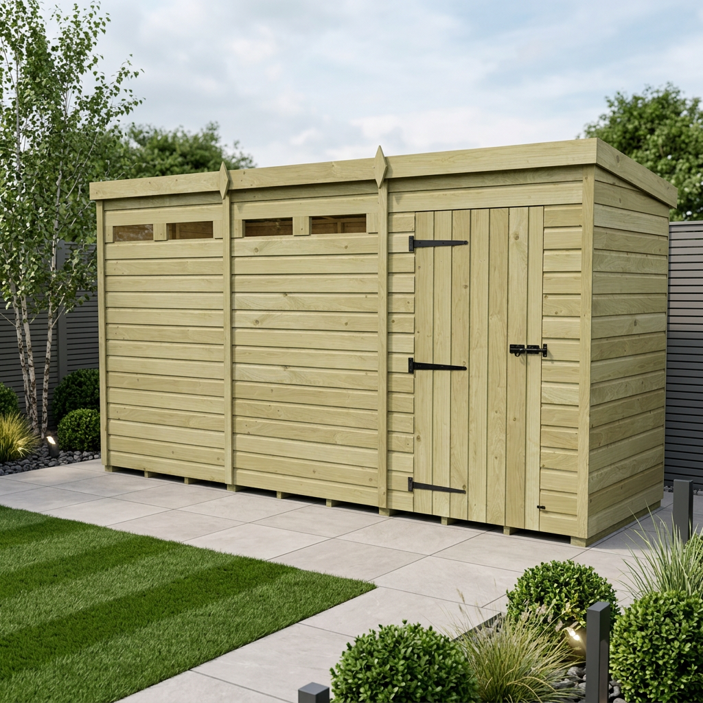 14 x 4 Security Pent Shed