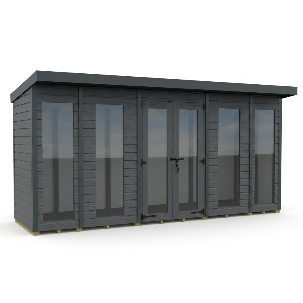 15x4 Composite Pent Full Height Summer House