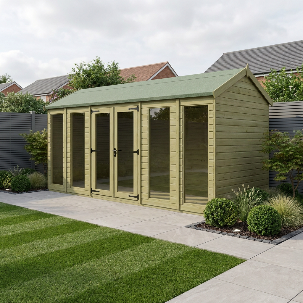 14 x 4 Apex Summer House (Full Height Window)