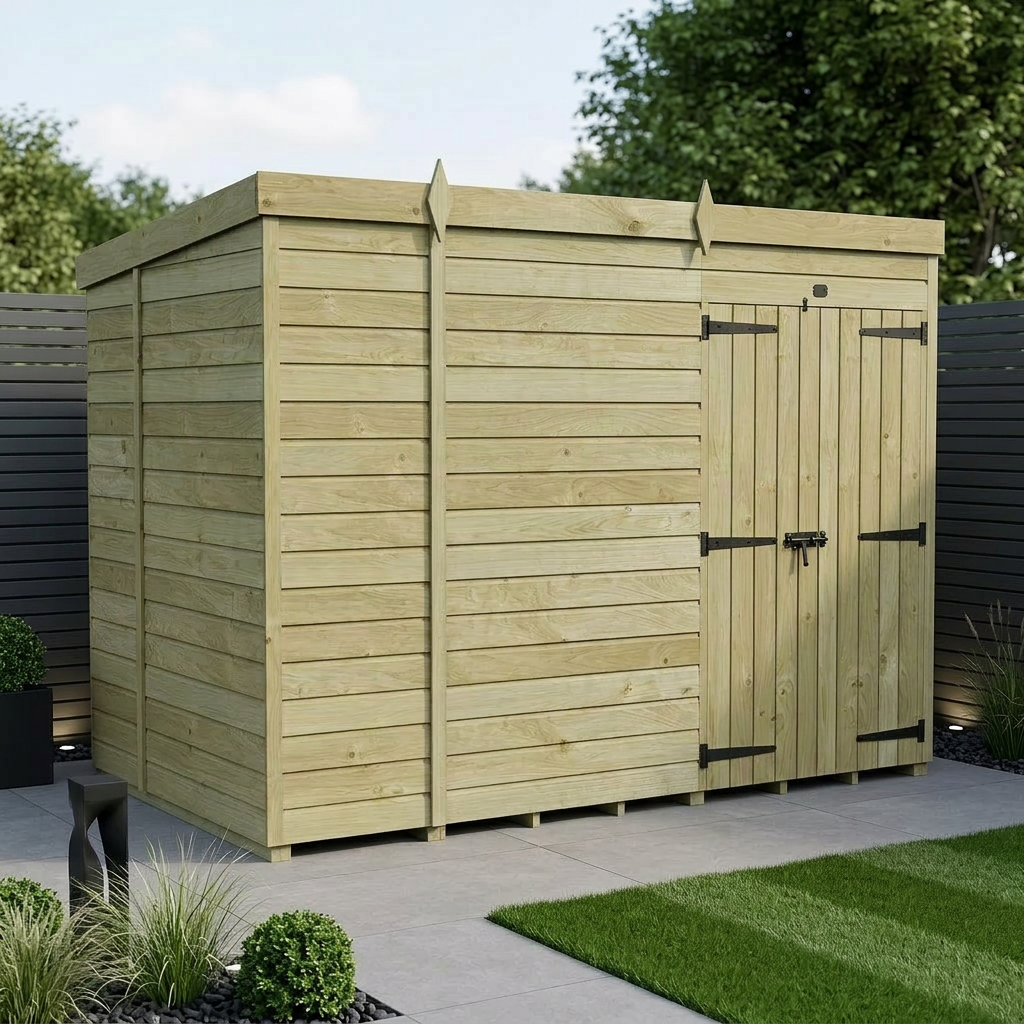 11 x 6 Pent Shed (Double Door, No Windows)