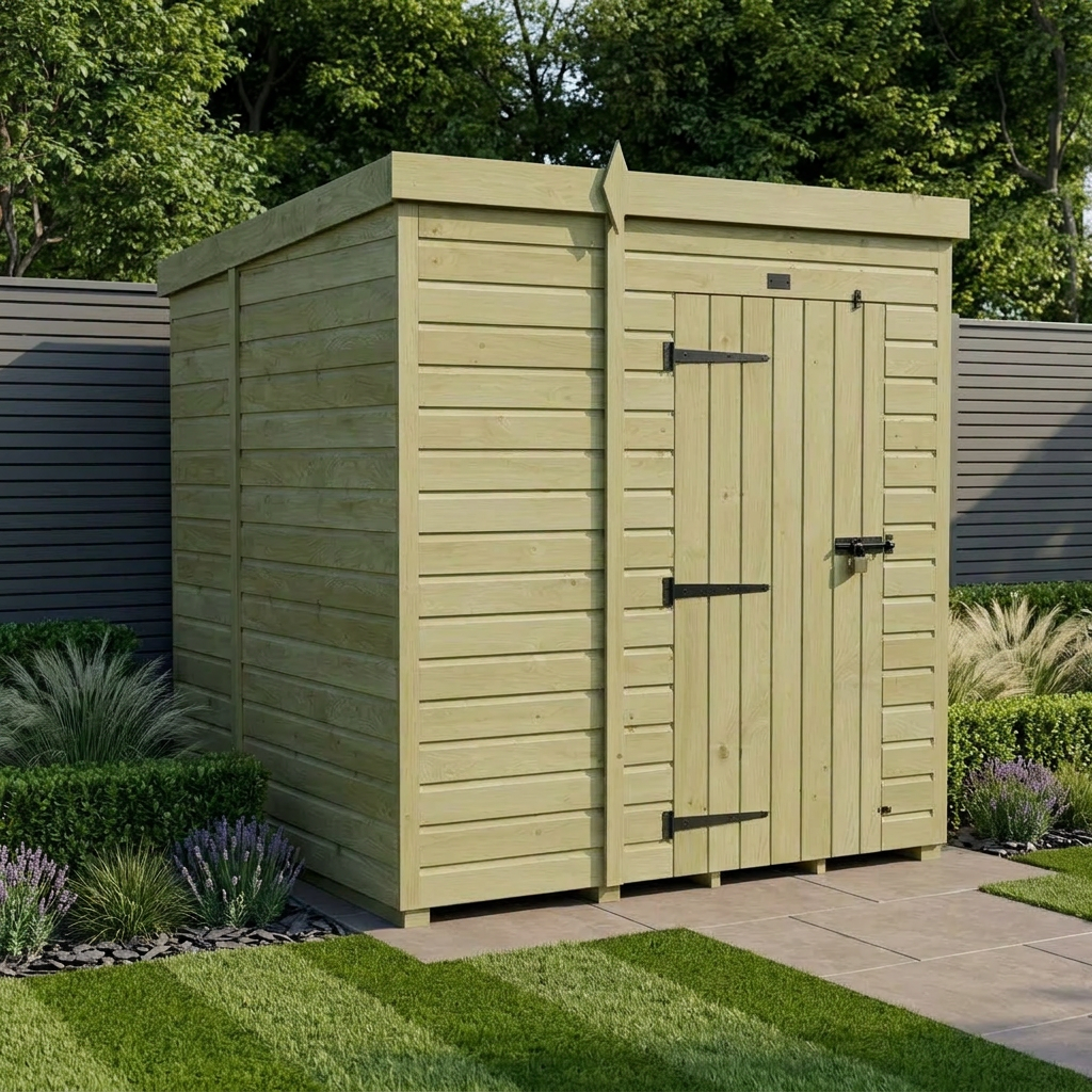 5 x 6 Pent Shed (Single Door, No Windows)