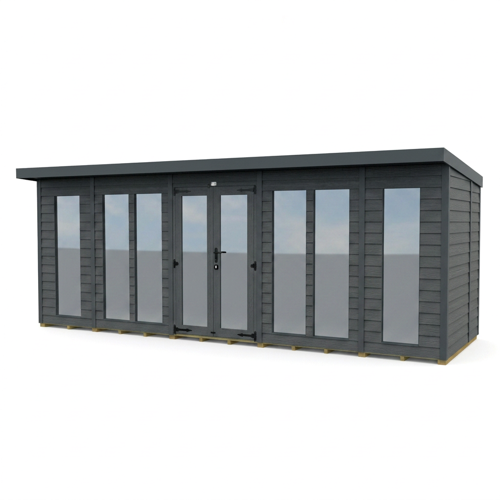 19x8 Composite Pent Full Height Summer House