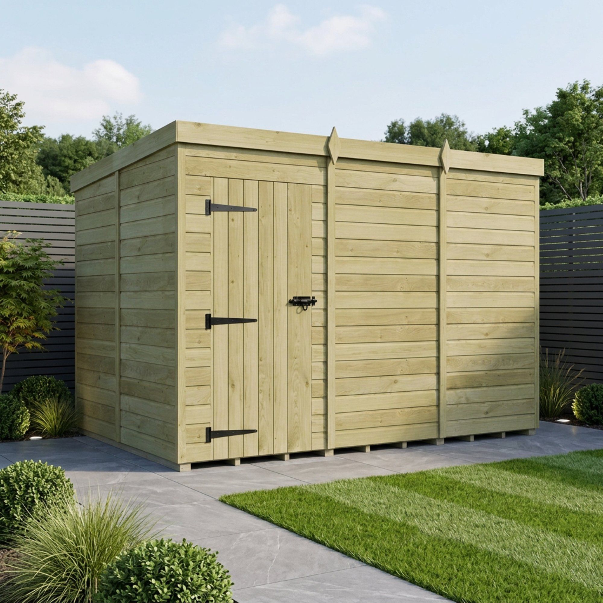 13 x 9 Pent Shed (Single Door, No Windows)
