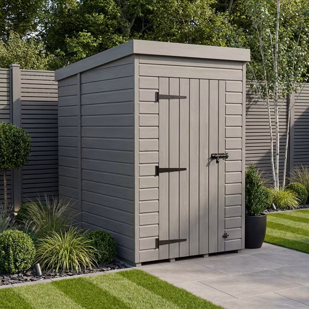 4x7 Pent Composite Shed (Single Door, No Windows)