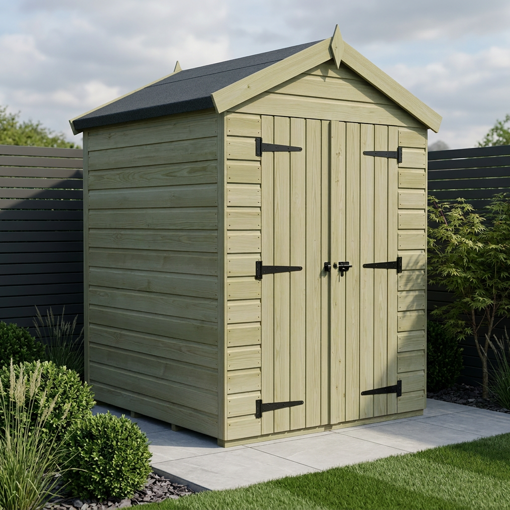 4 x 4 Apex Shed (Double Door, No Windows)