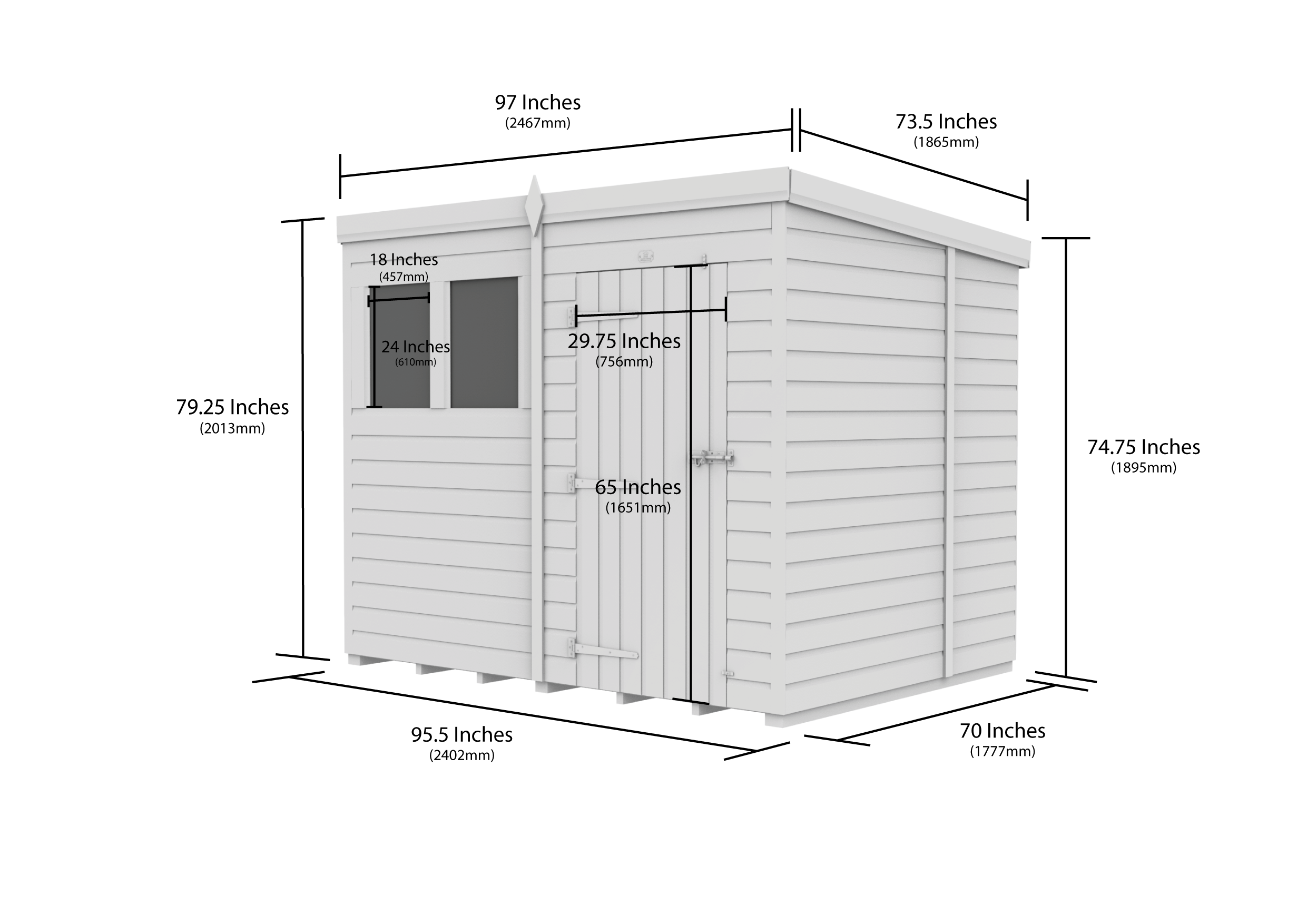 8 x 6  Security Pent Shed