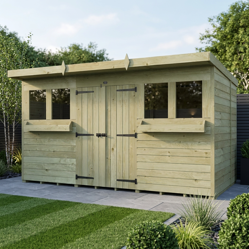 12 x 8 Pent Summer Shed