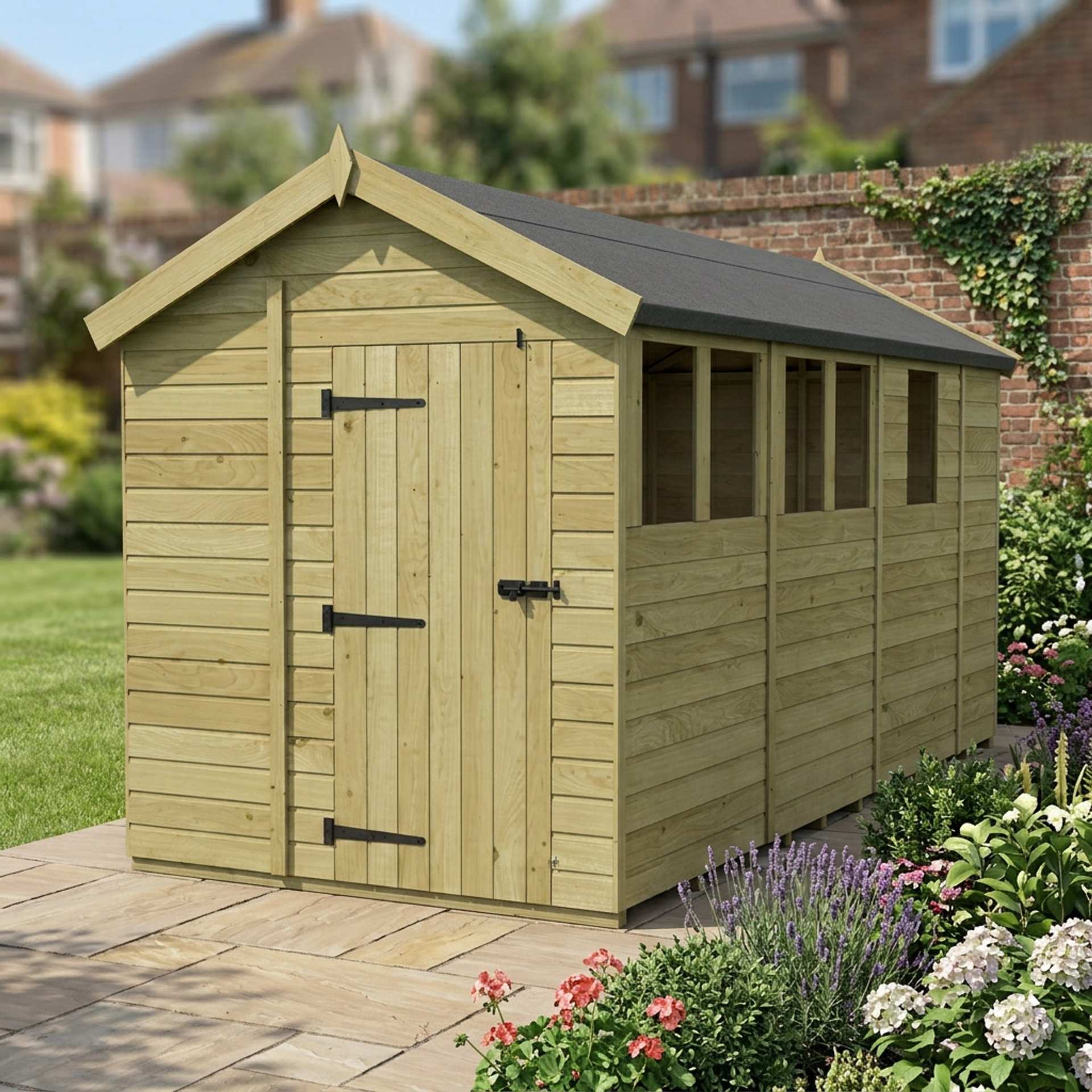 7 x 13 Apex Shed (Single Door, With Windows)