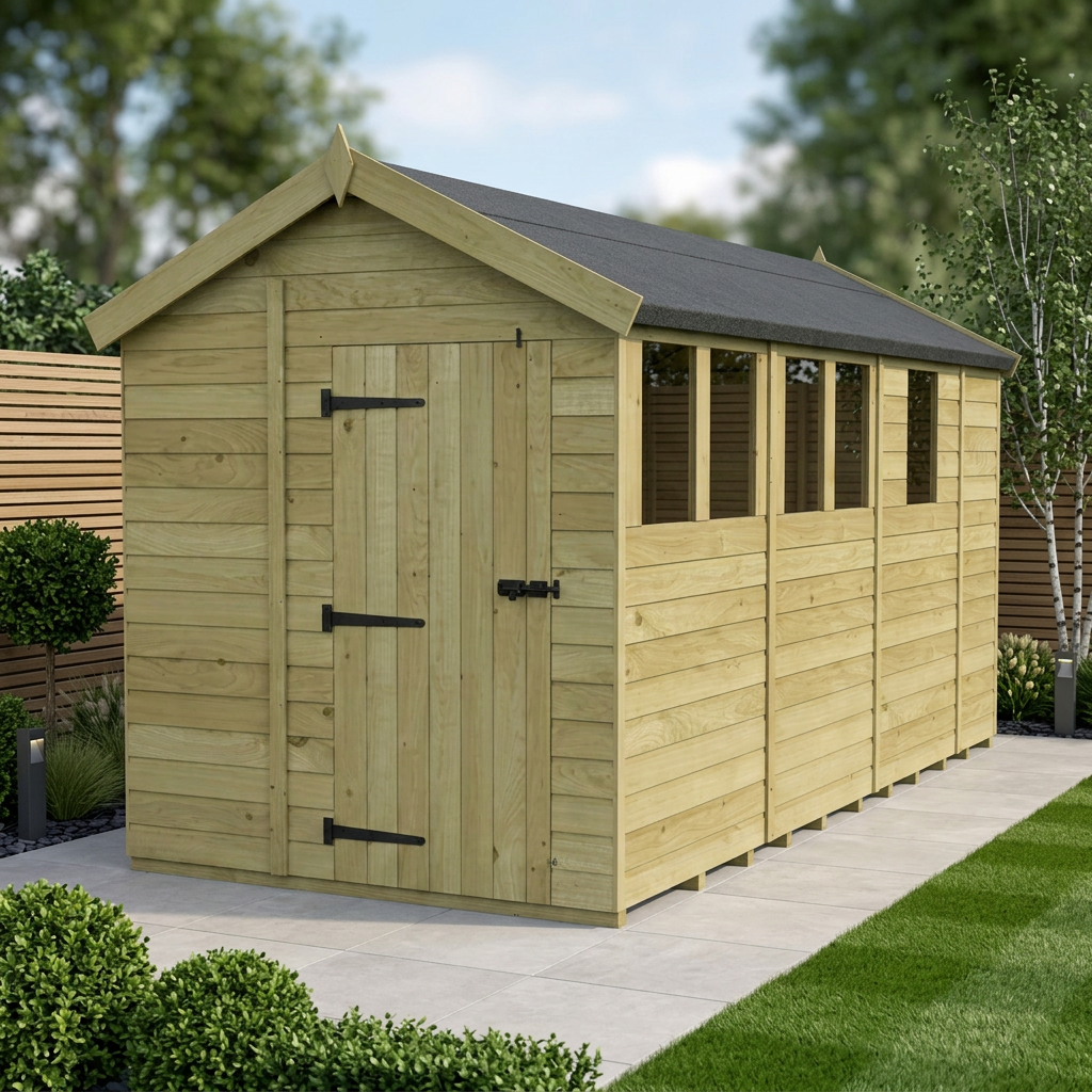 7 x 13 Apex Shed (Single Door, With Windows)