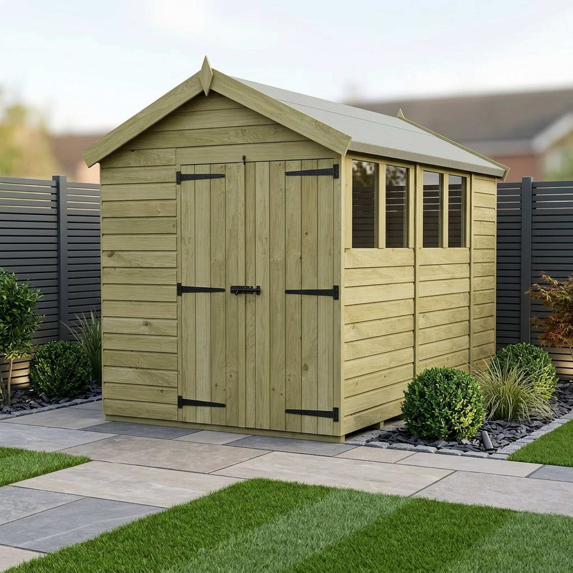 6 x 10 Apex Shed (Double Door, With Windows)