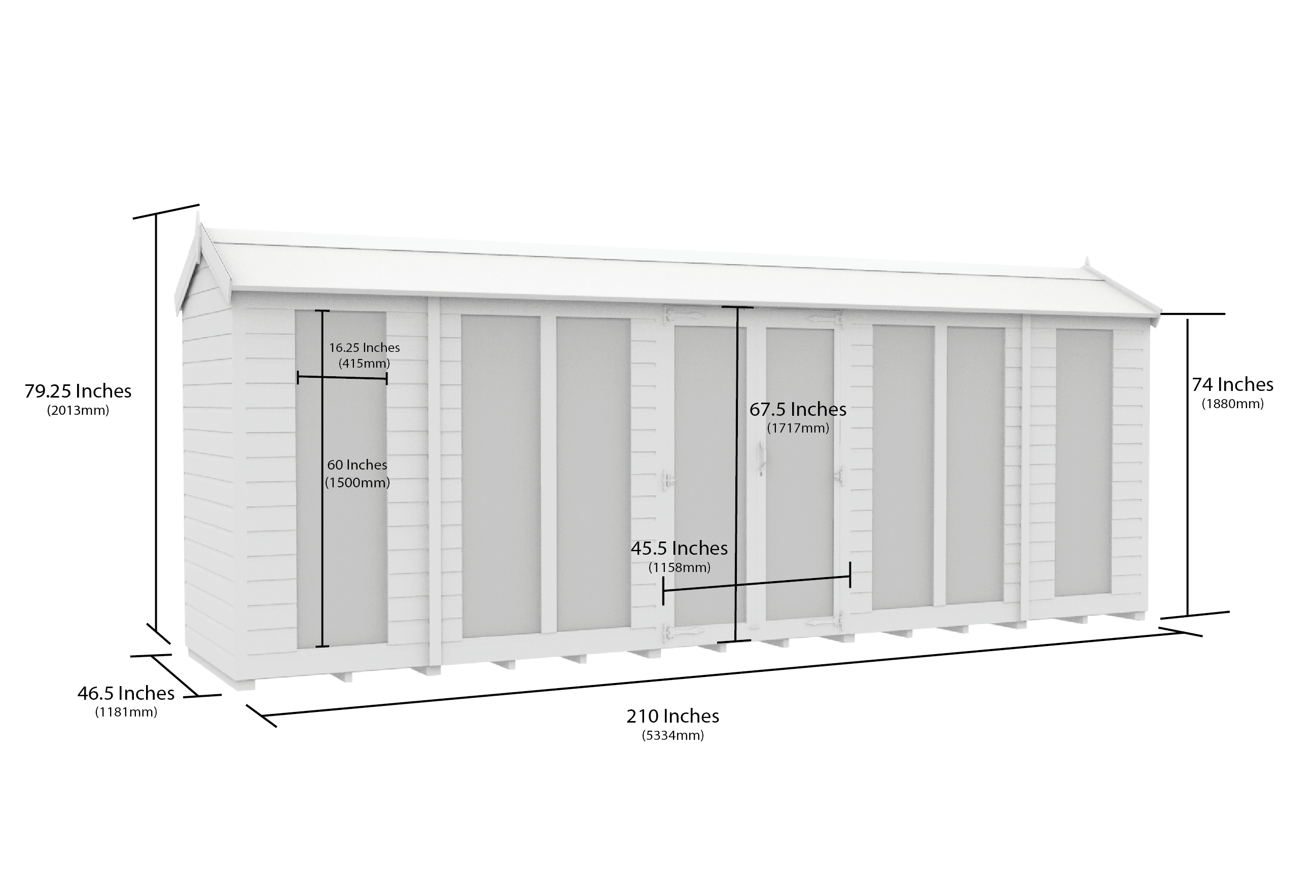 18 x 4 Apex Summer House (Full Height Window)