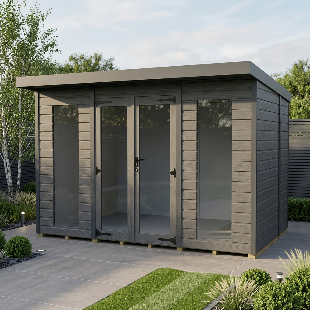 10x7 Composite Pent Full Height Summer House