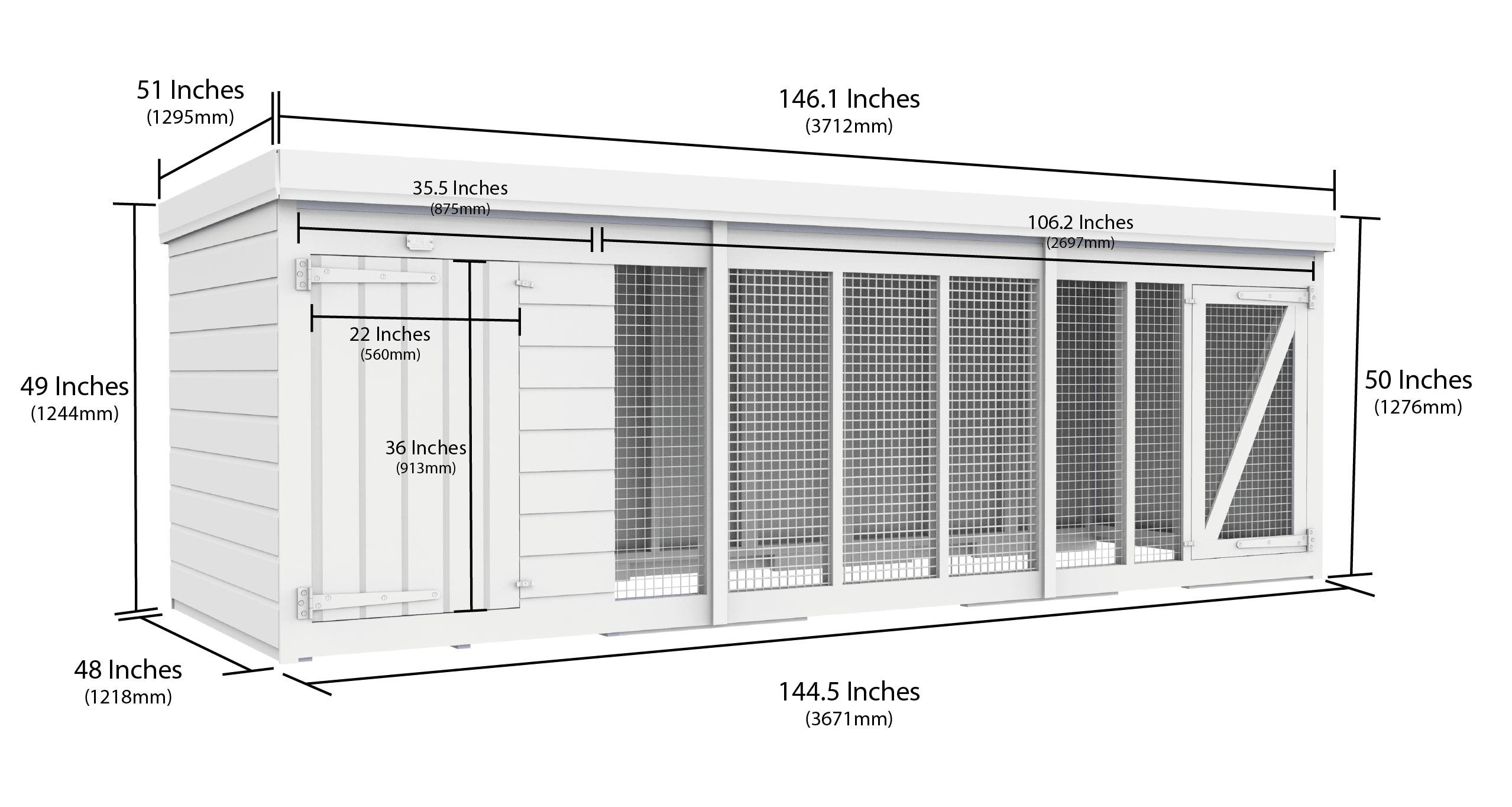 12 x 4 Dog Kennel And Run