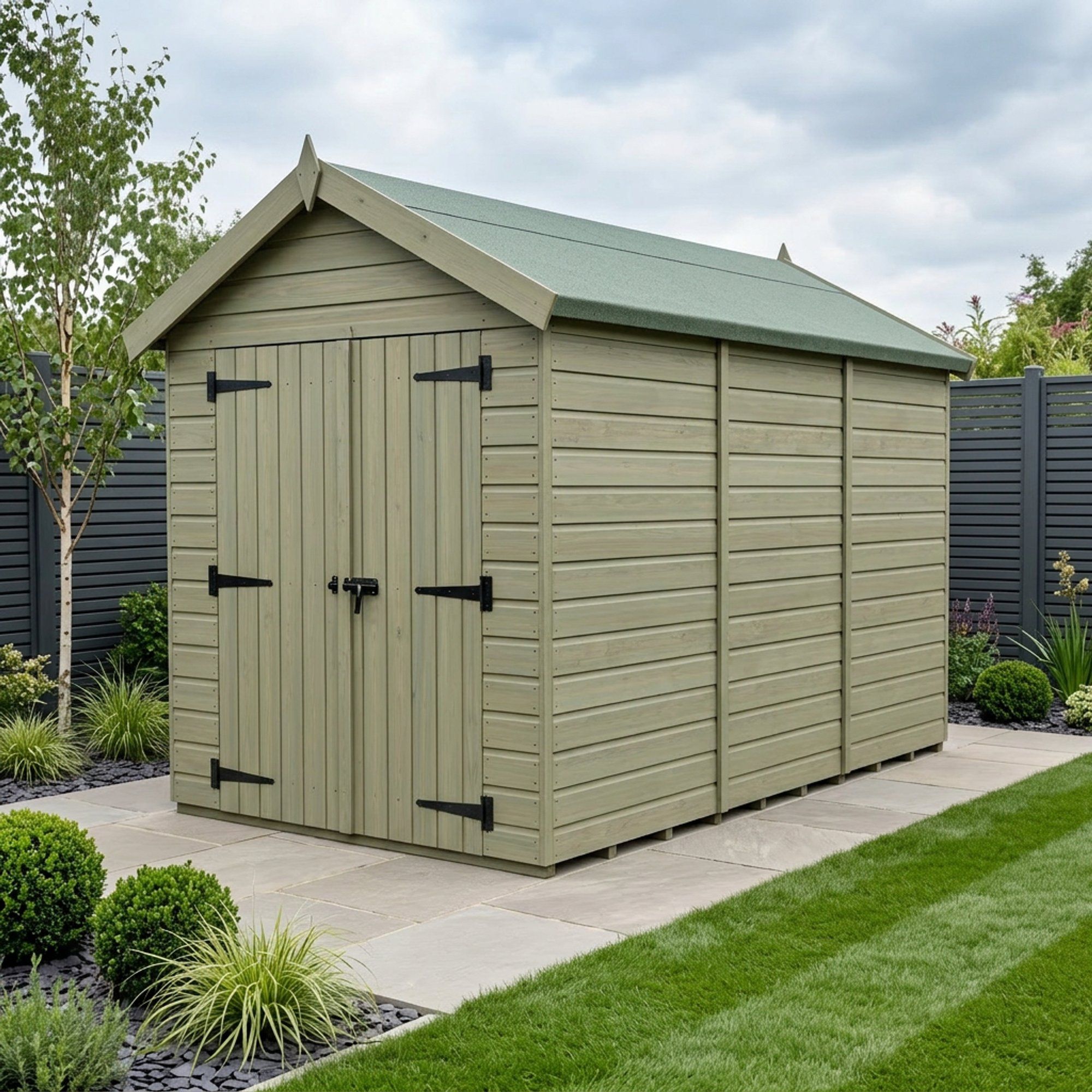 7 x 12 Apex Shed (Double Door, No Windows)
