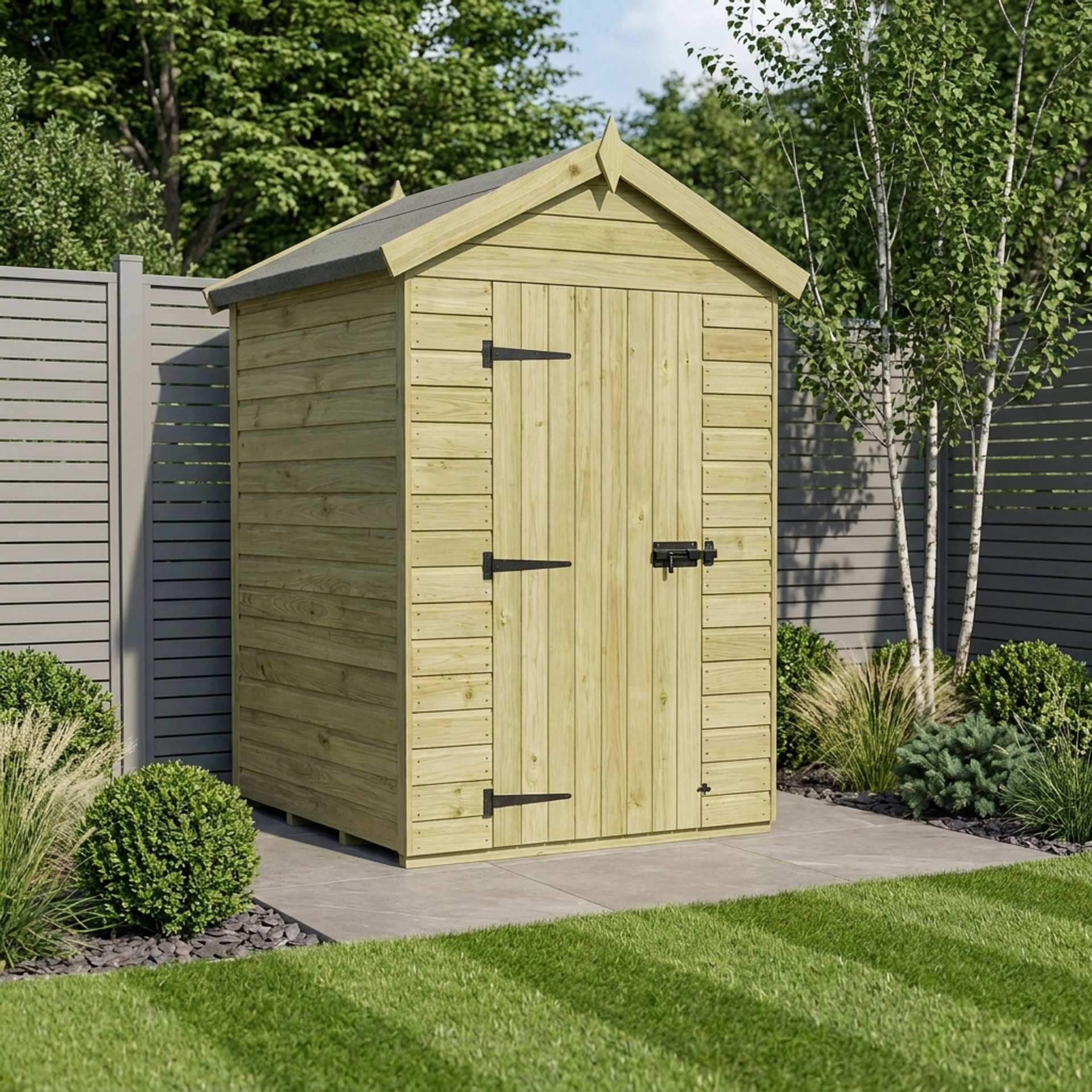 4 x 4 Apex Shed (Single Door, No Windows)