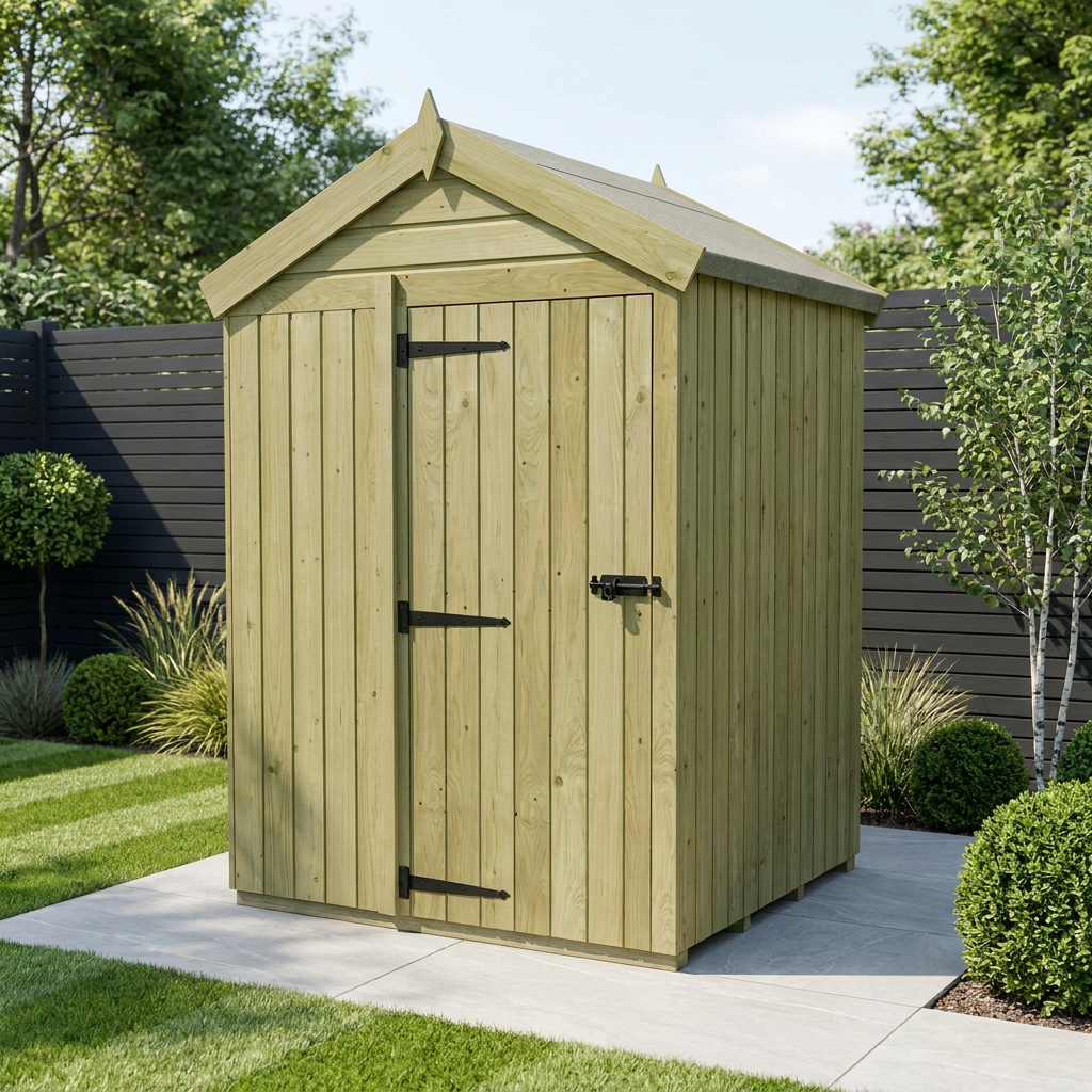 5 x 4 Apex Shed (Single Door, No Windows)