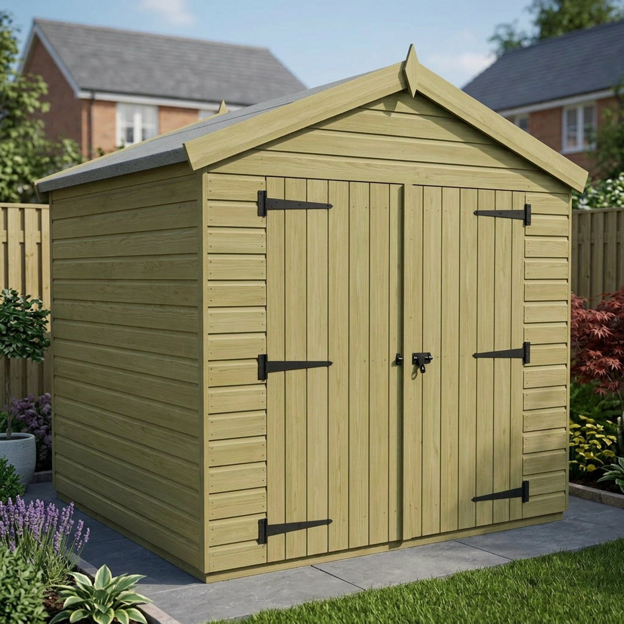 8 x 4 Apex Shed (Double Door, No Windows)