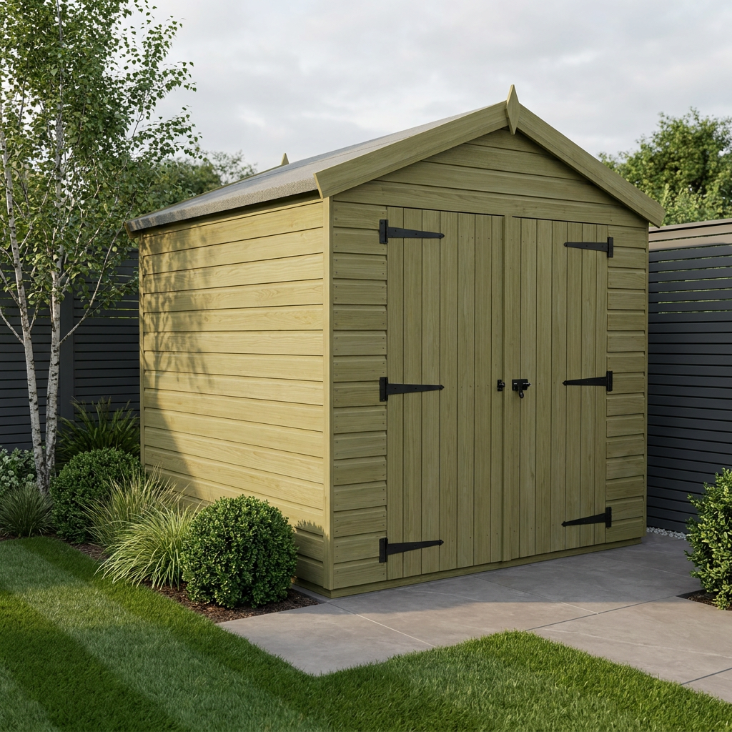 8 x 4 Apex Shed (Double Door, No Windows)