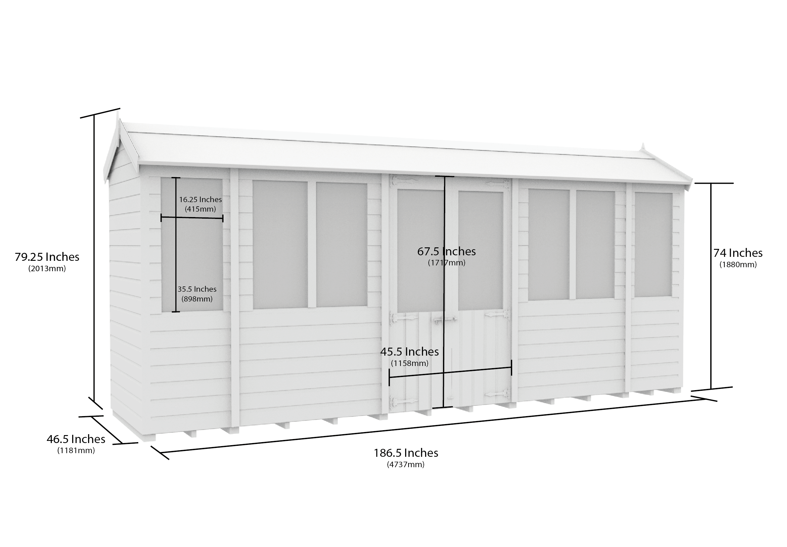 16 x 4 Apex Summer House