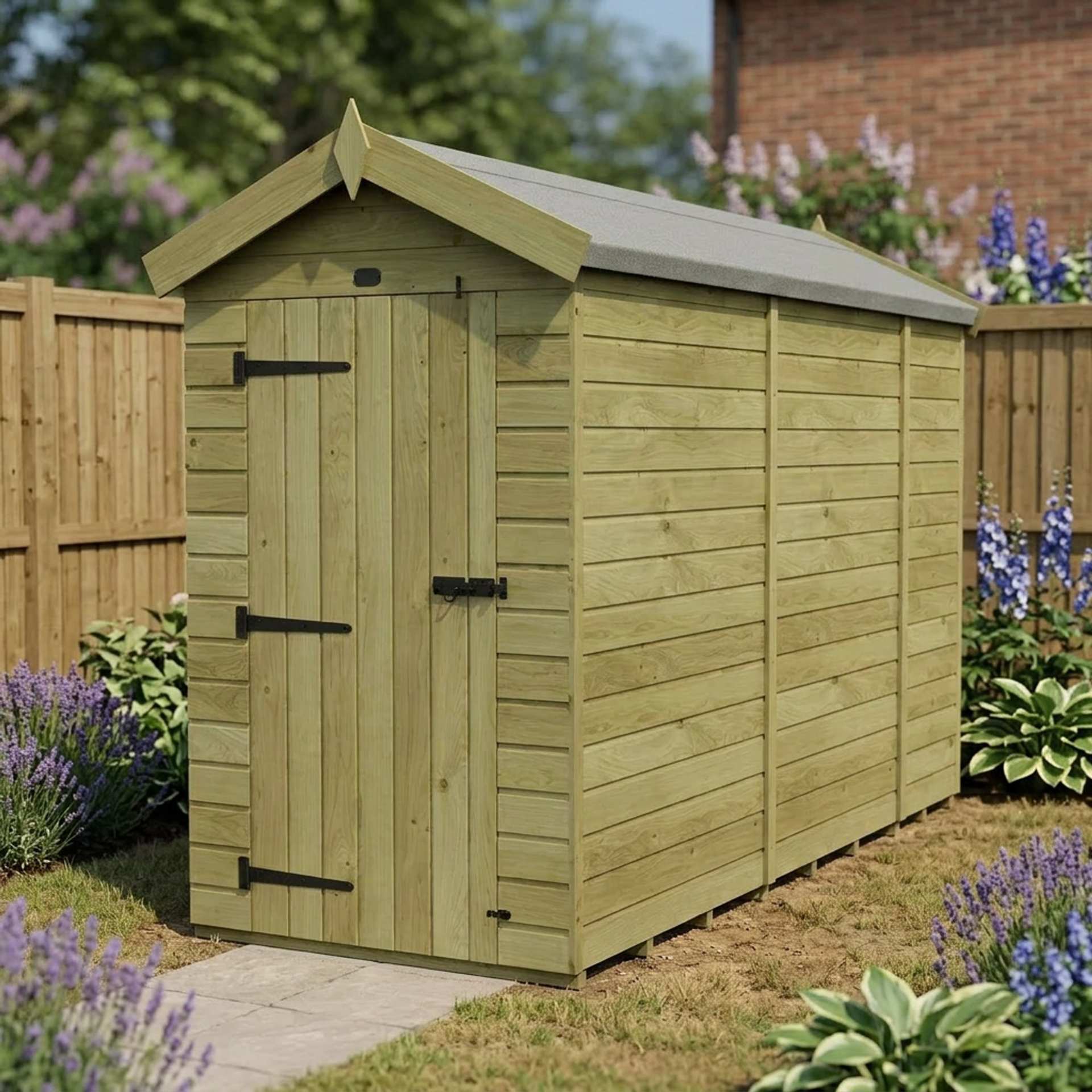 4 x 11 Apex Shed (Single Door, No Windows)