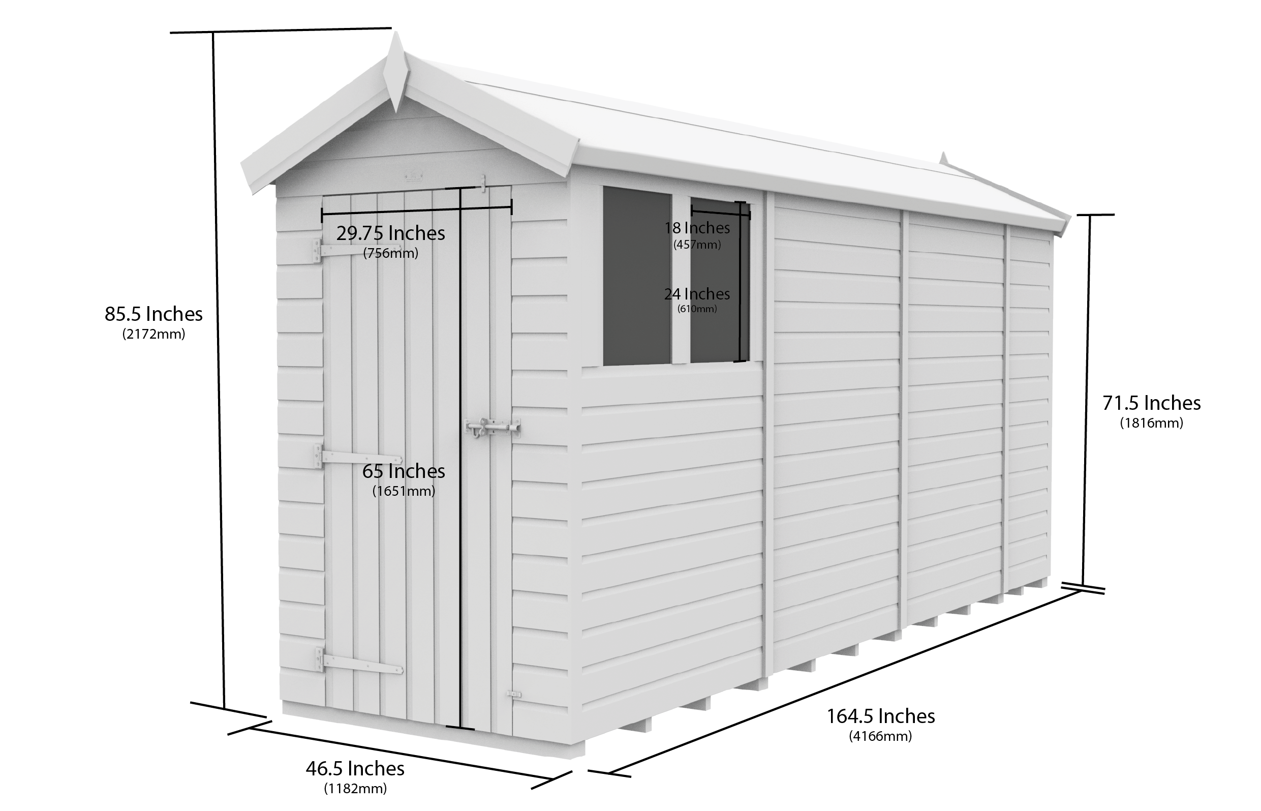 4 x 14  Apex Security Shed
