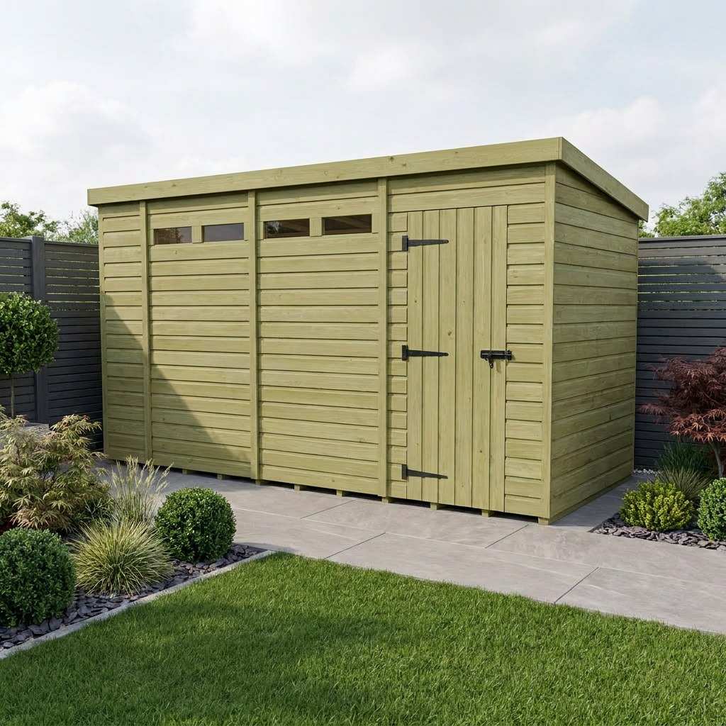 15 x 4 Security Pent Shed