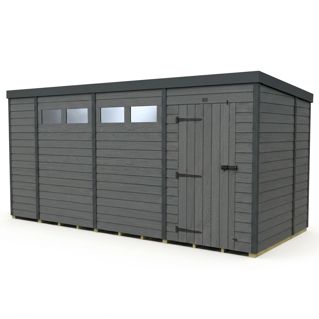 15x10 Composite Pent Security Shed