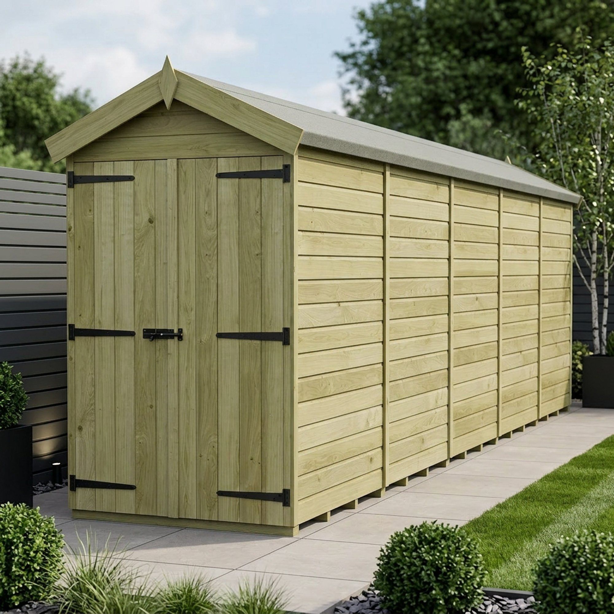 4 x 20 Apex Shed (Double Door, No Windows)