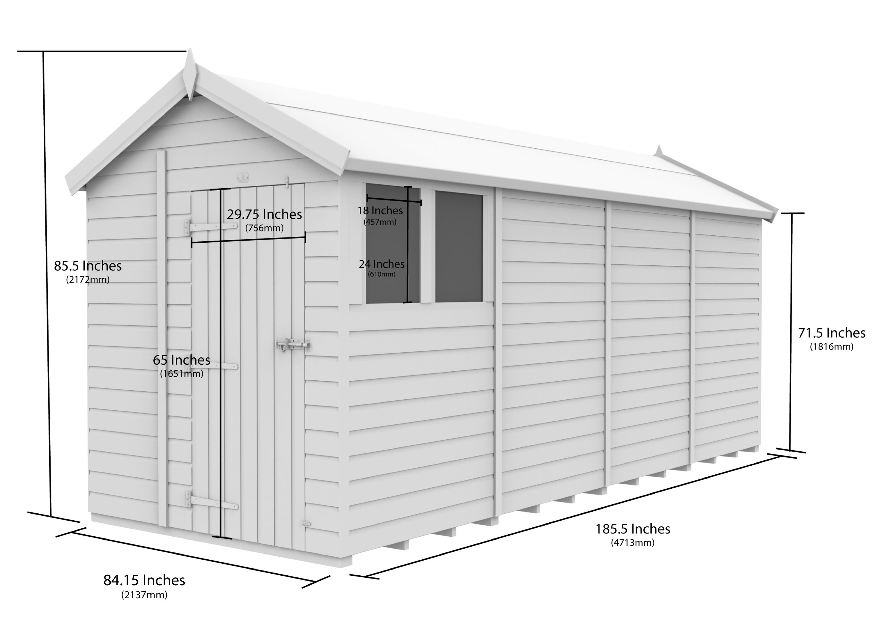 7 x 16 Apex Security Shed