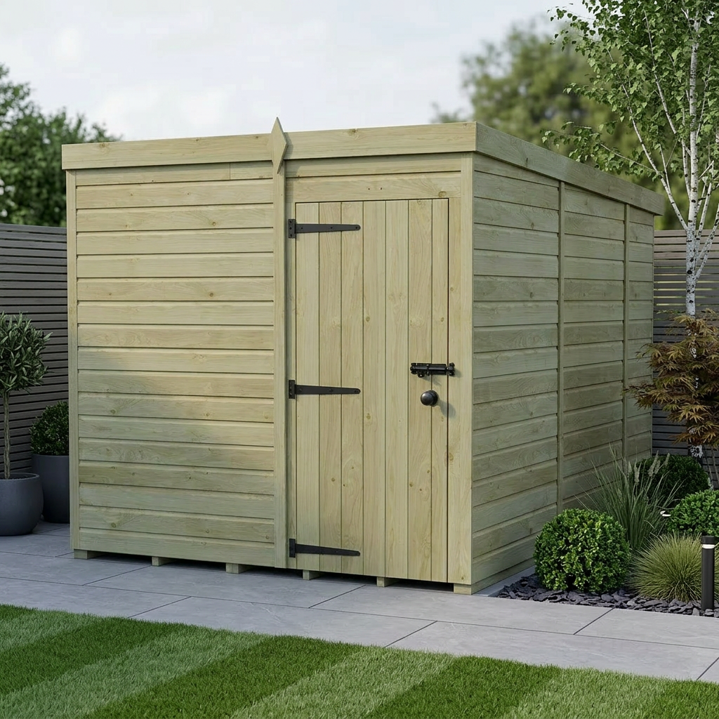 7 x 10 Pent Shed (Single Door, No Windows)