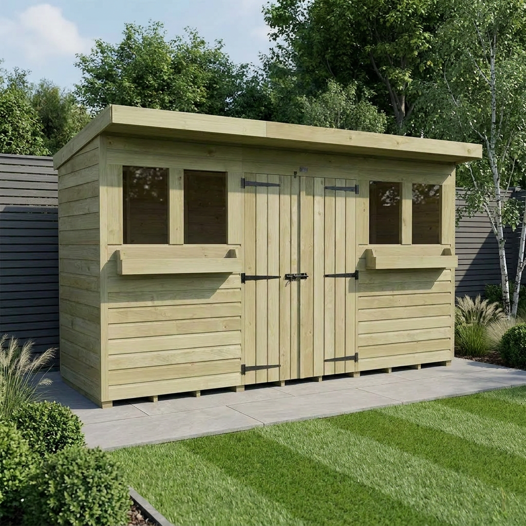 12 x 4 Pent Summer Shed