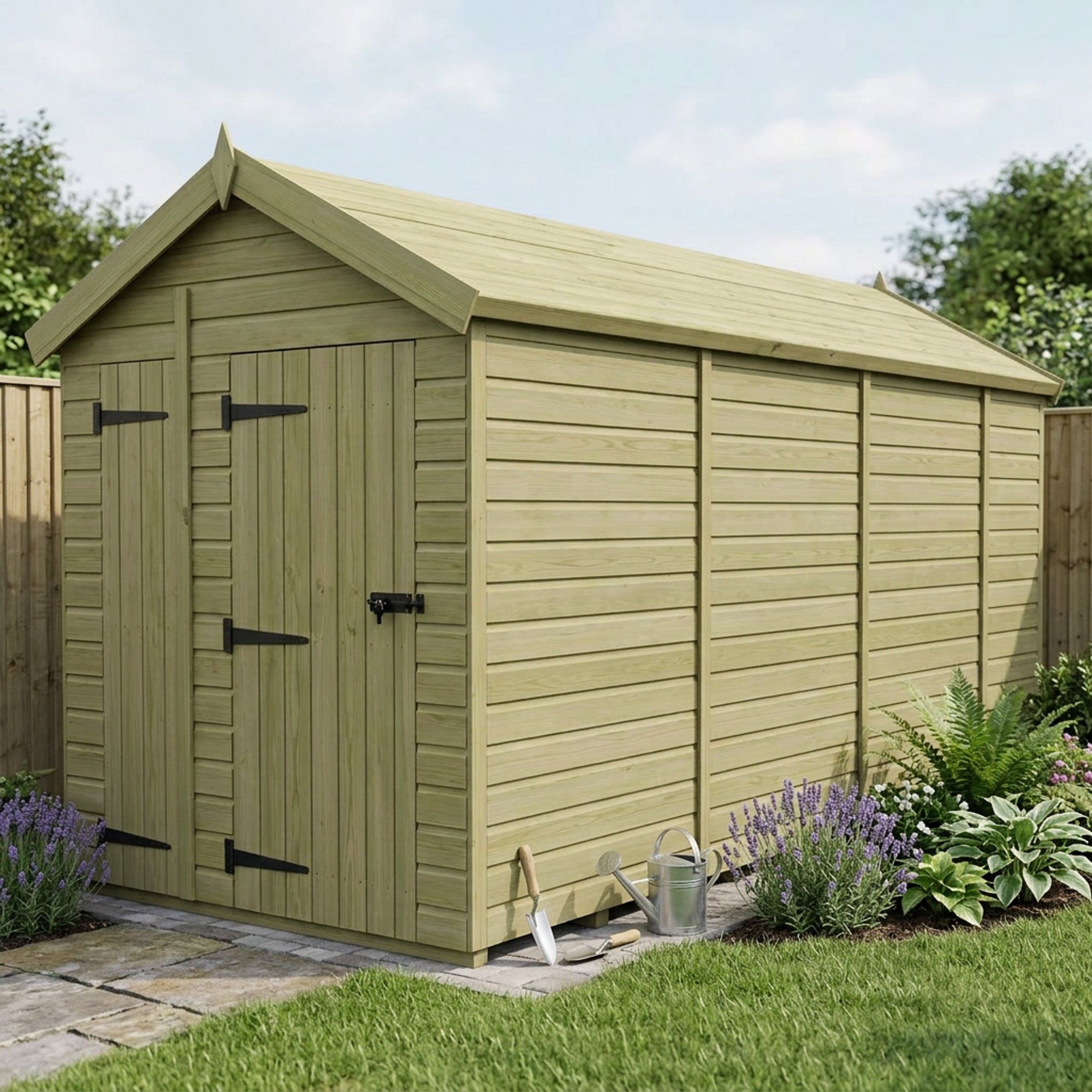 6 x 14 Apex Shed (Double Door, No Windows)