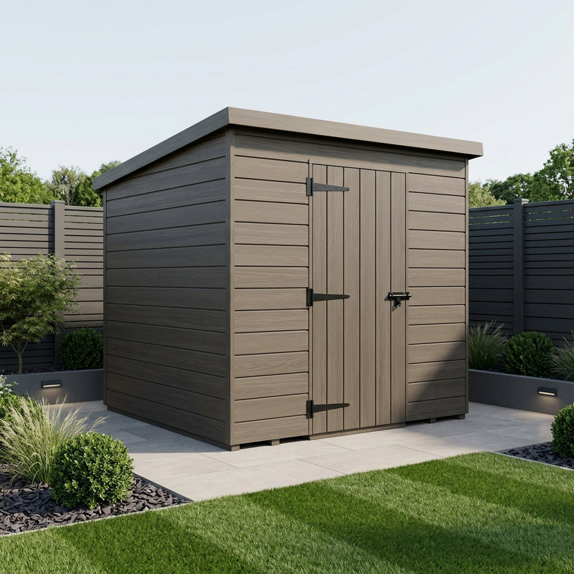 4x6 Pent Composite Shed (Single Door, No Windows)
