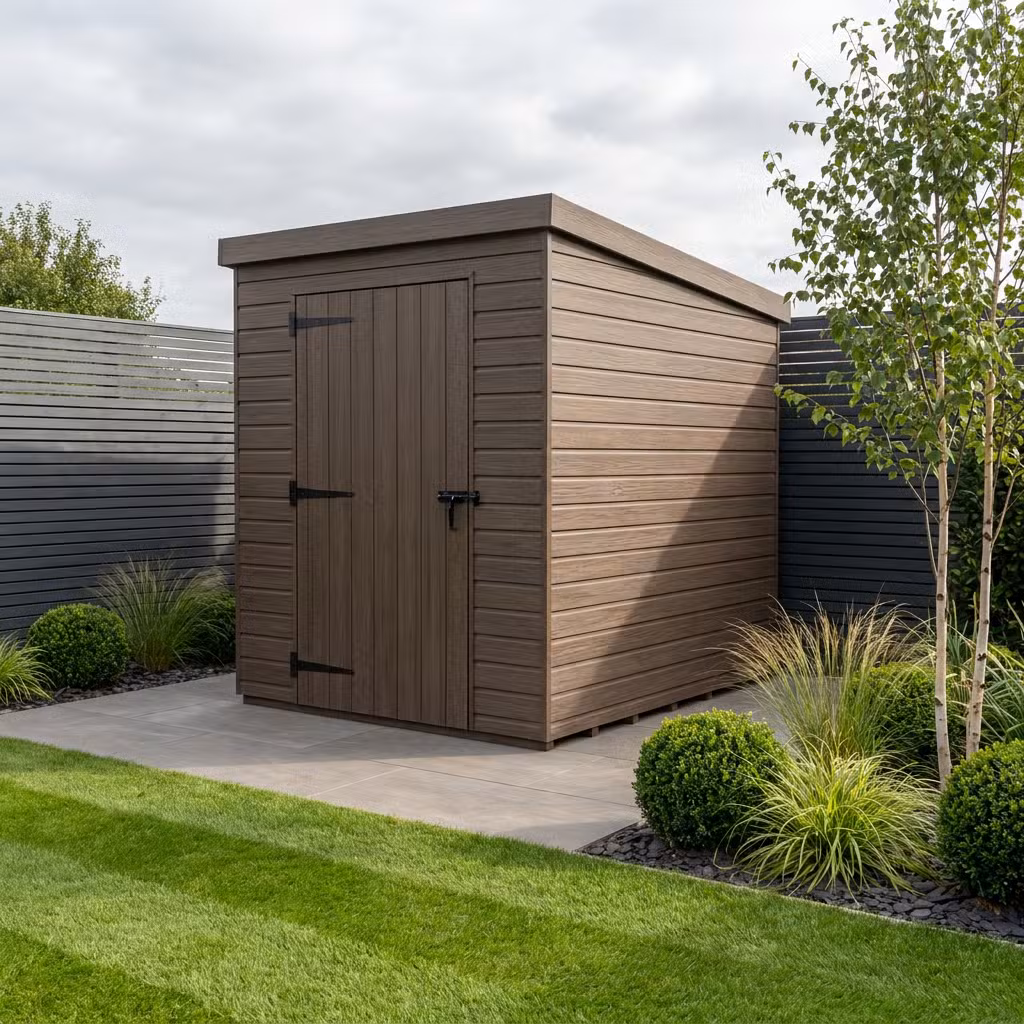 4x6 Pent Composite Shed (Single Door, No Windows)