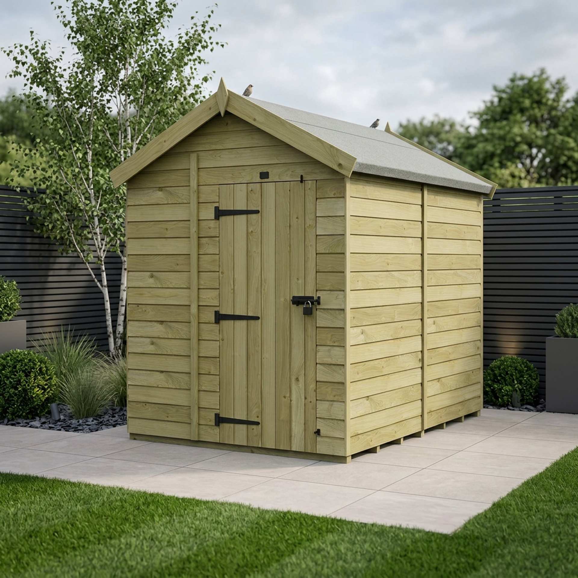6 x 8 Apex Shed (Single Door, No Windows)