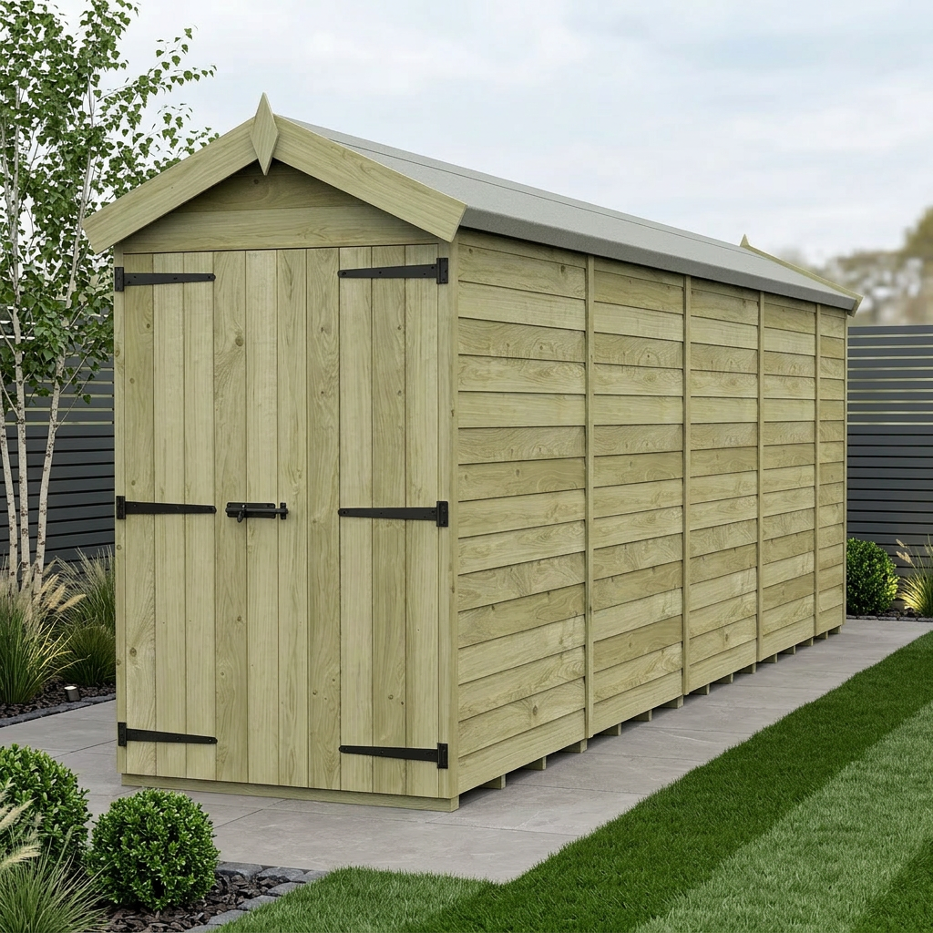 4 x 17 Apex Shed (Double Door, No Windows)