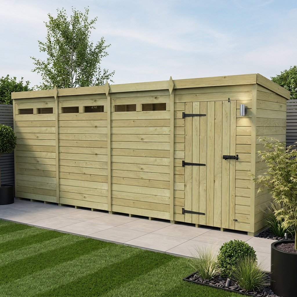 16 x 4 Security Pent Shed