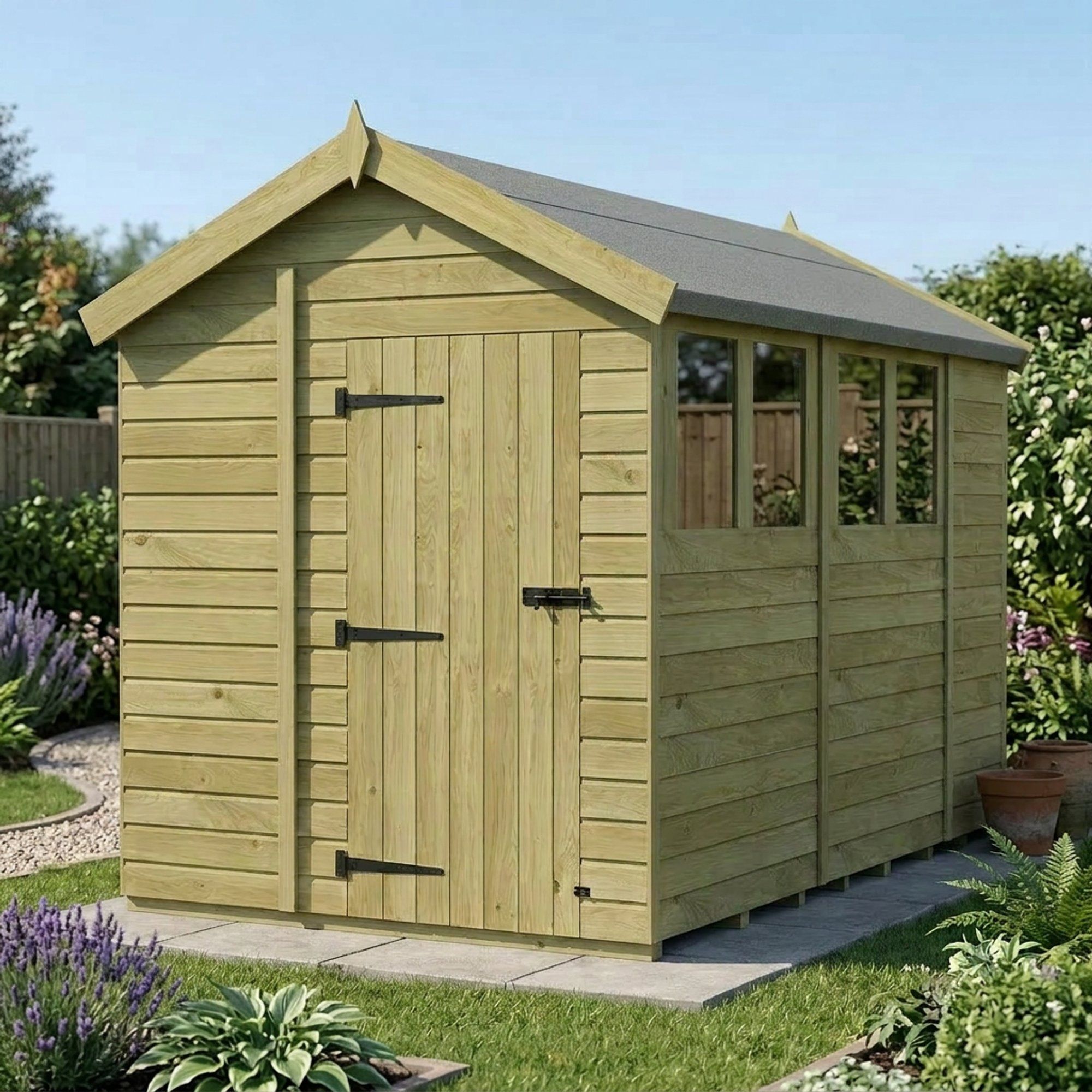 6 x 10 Apex Shed (Single Door, With Windows)
