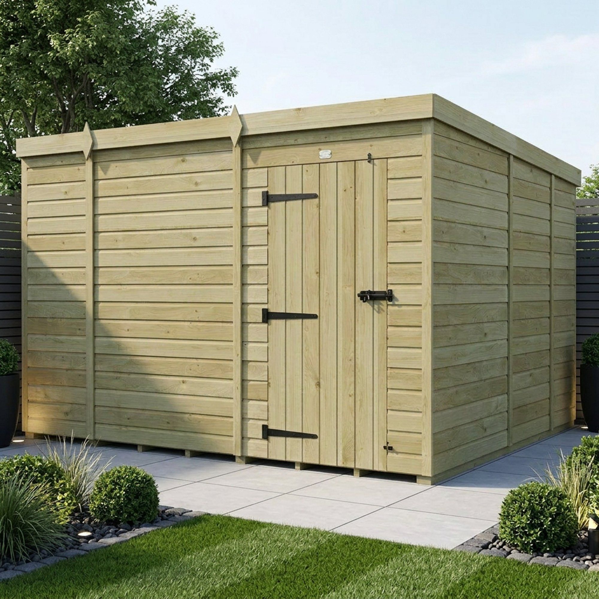 10 x 9 Pent Shed (Single Door, No Windows)