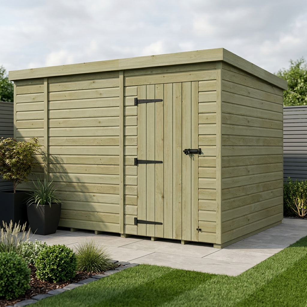 10 x 9 Pent Shed (Single Door, No Windows)