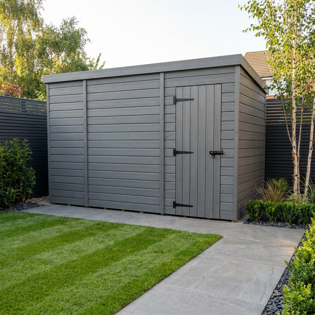 10x4 Pent Composite Shed (Single Door, No Windows)