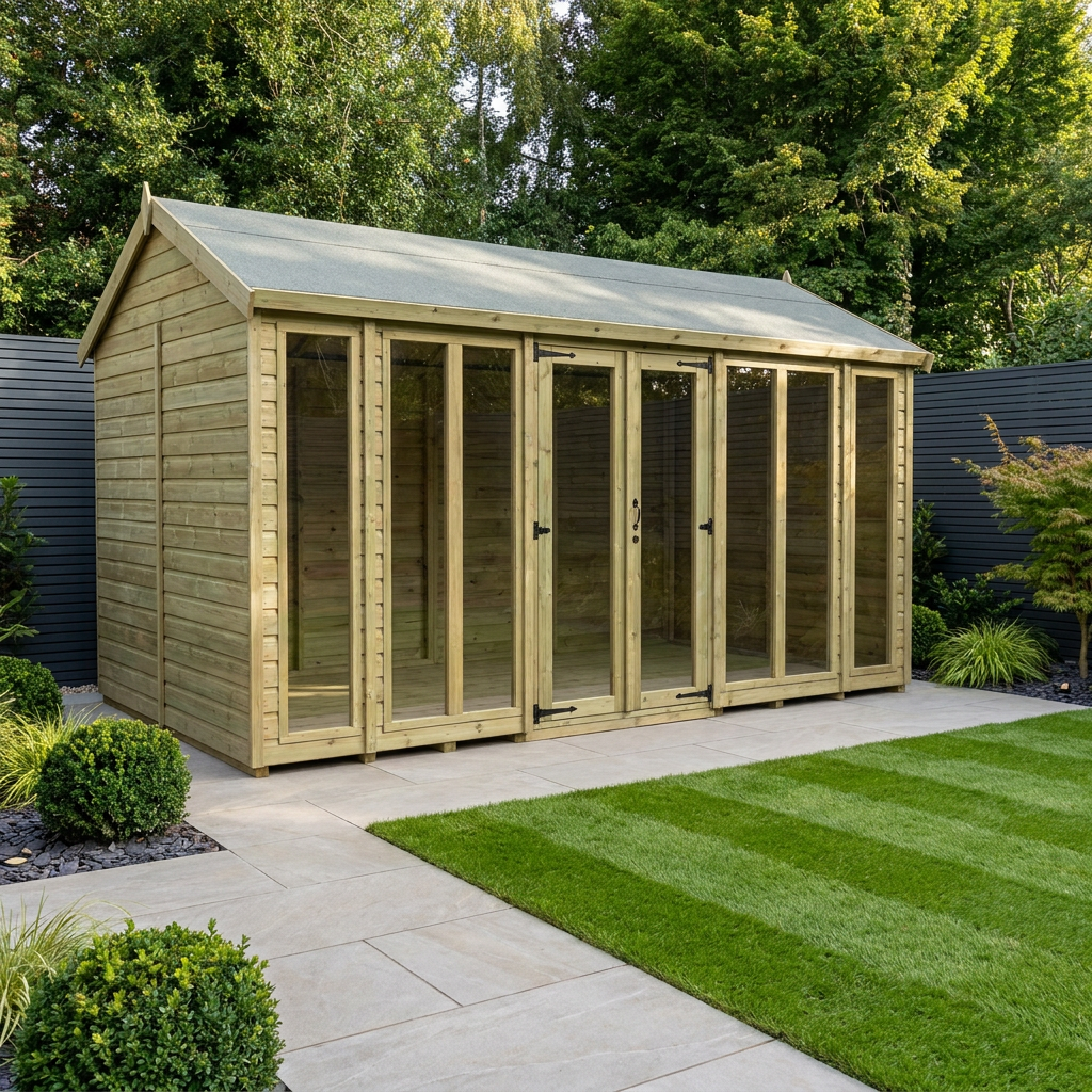 16 x 6 Apex Summer House (Full Height Window)