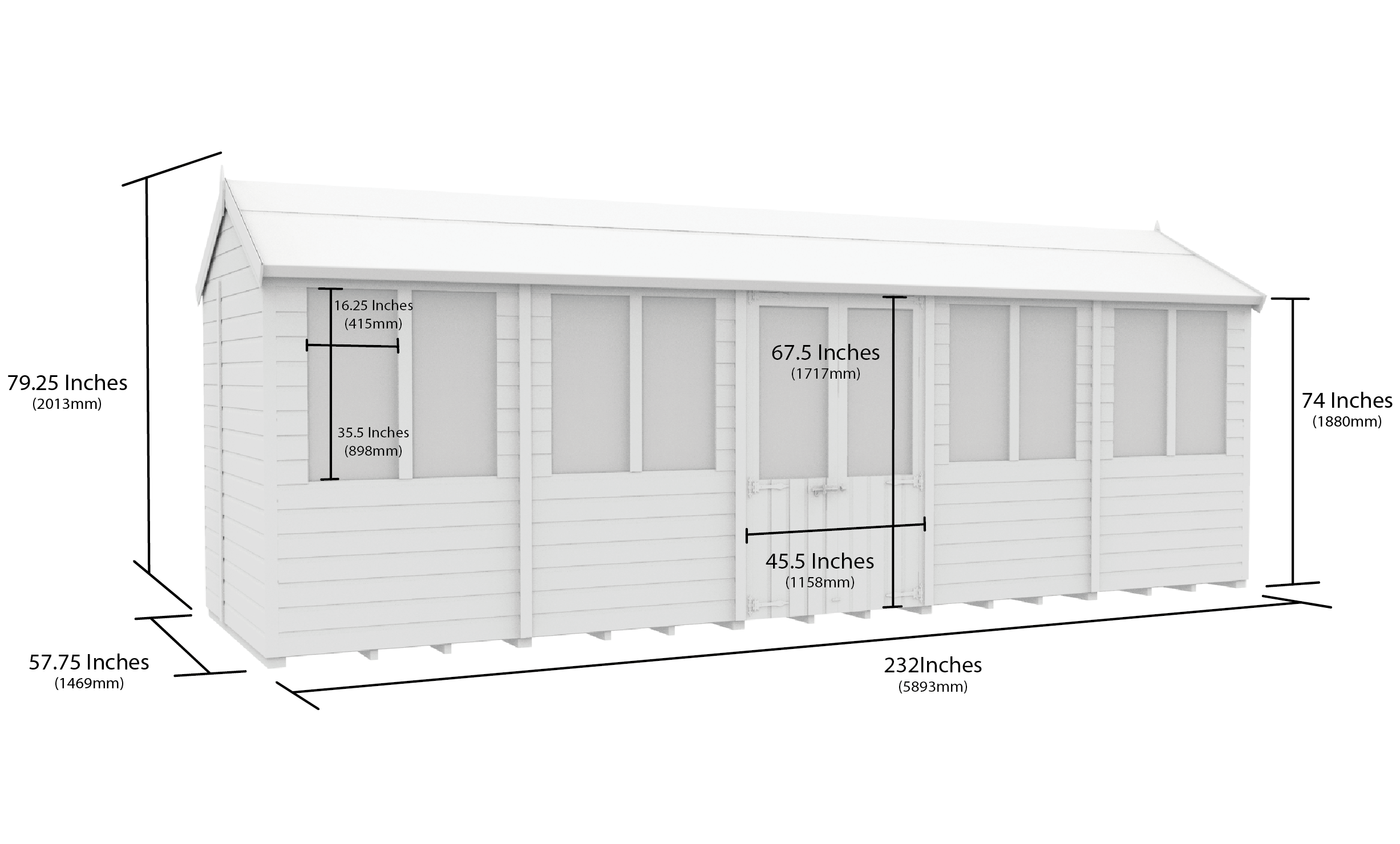 20 x 5 Apex Summer House