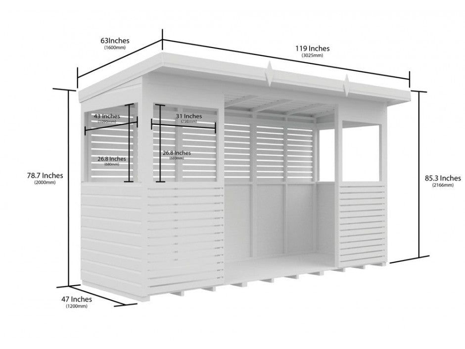 12 x 4 BBQ/Outdoor Kitchen Shelter
