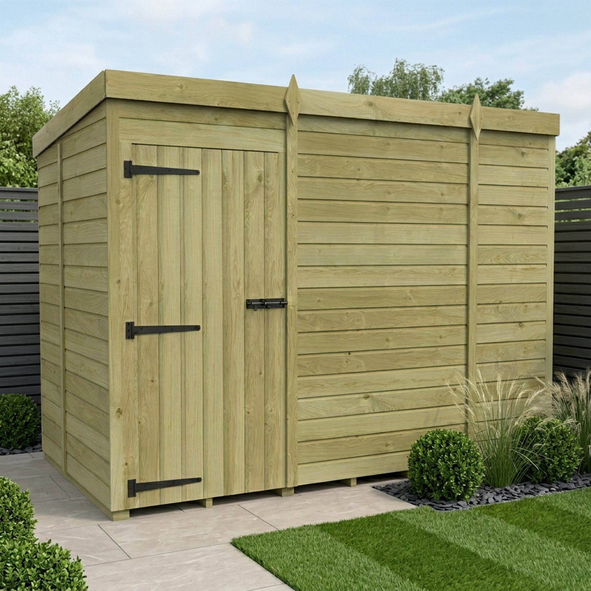 9 x 5 Pent Shed (Single Door, No Windows)