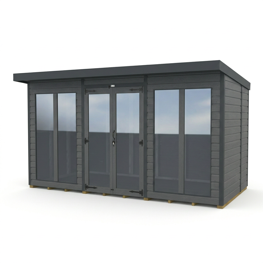 12x5 Composite Pent Full Height Summer House