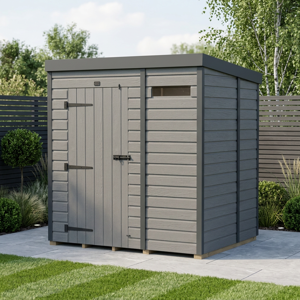 6x5 Composite Pent Security Shed