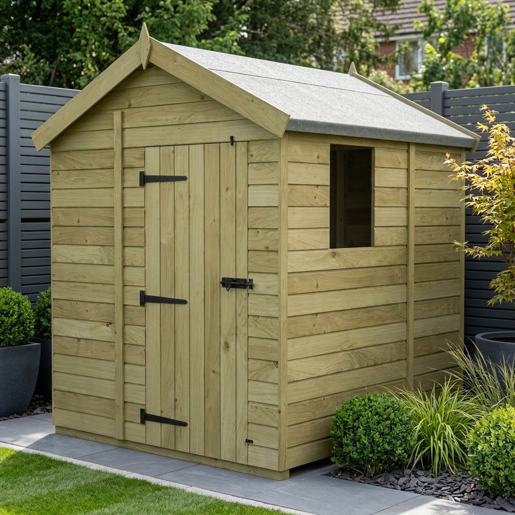 6 x 5 Apex Shed (Single Door, With Windows)