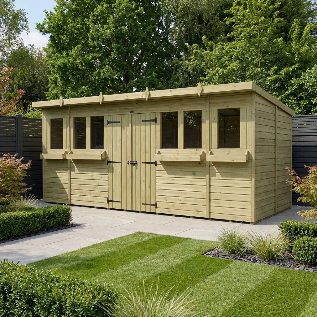 18 x 8 Pent Summer Shed