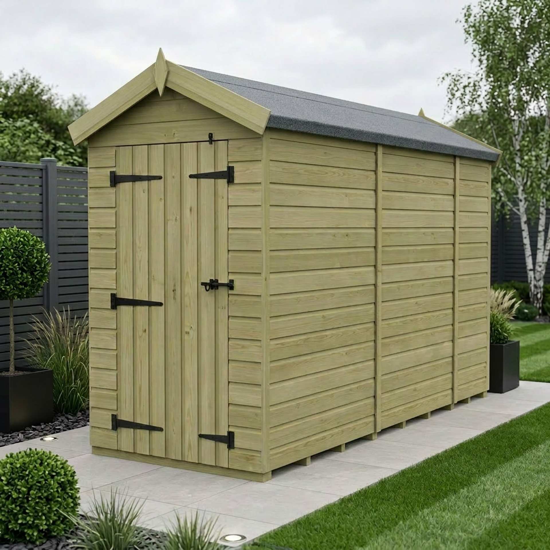 4 x 9 Apex Shed (Double Door, No Windows)